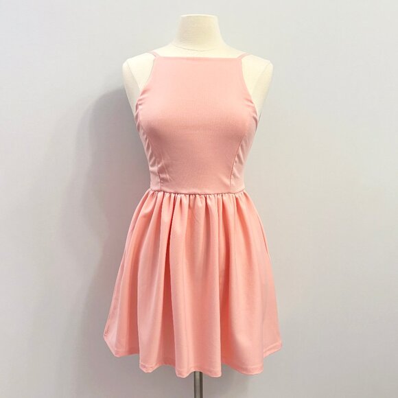 Backless light pink sleeveless mini dress size Medium - Picture 1 of 9